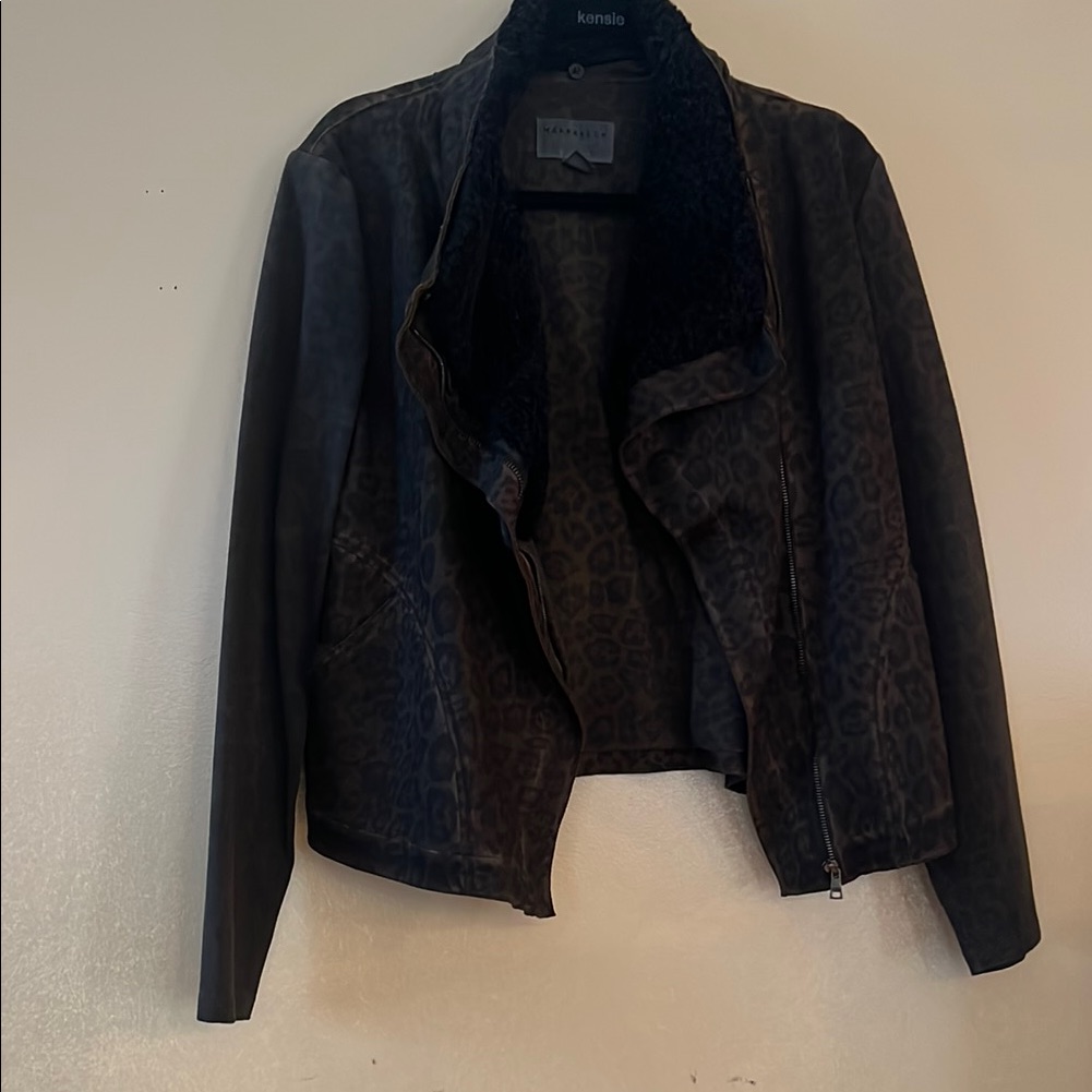 Marrakesh Black & Brown Leopard Print Women's Jacket